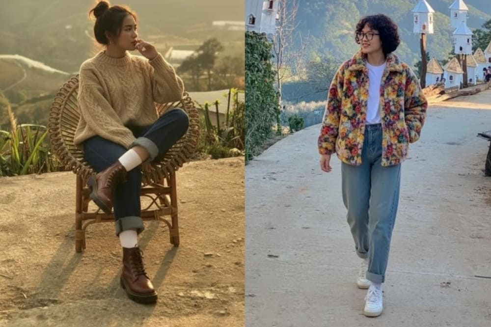 Trang phục gợi &yacute; khi đi du lịch Đ&agrave; Lạt cho nam v&agrave;o m&ugrave;a mưa.